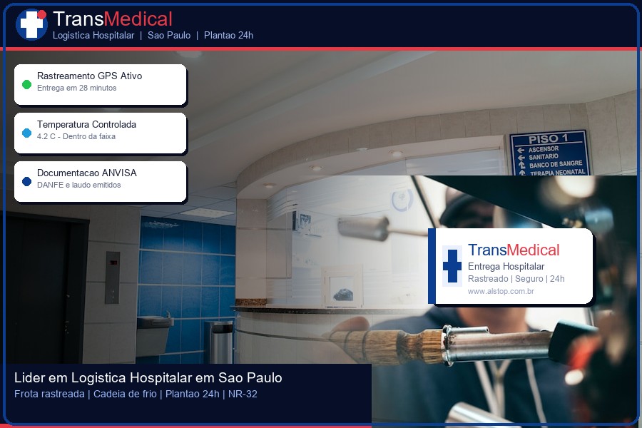 Motoboy TransMedical entregando insumos médicos no hospital em São Paulo